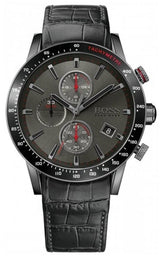 Hugo Boss Rafale Chronograph Grey Dial Black Leather Strap Watch For Men - HB1513445 Buy Now By Hugo Boss