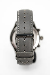 Hugo Boss Grand Prix White Dial Grey Leather Strap Watch for Men - 1513633 Buy Now By Hugo Boss