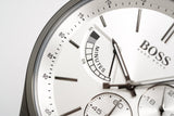 Hugo Boss Grand Prix White Dial Grey Leather Strap Watch for Men - 1513633 Buy Now By Hugo Boss