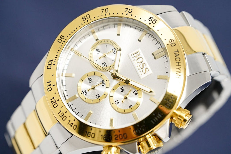 Hugo Boss Ikon Chronograph Silver Dial Two Tone Steel Strap Watch for Men - 1512960 Buy Now By Hugo Boss