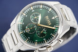 Hugo Boss Pioneer Green Dial Silver Steel Strap Watch for Men - 1513868 Buy Now By Hugo Boss