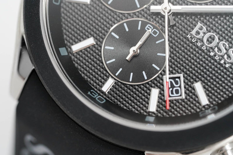 Shop Hugo Boss Velocity Black Dial Black Leather Strap Watch for Men - 1513716 in USA