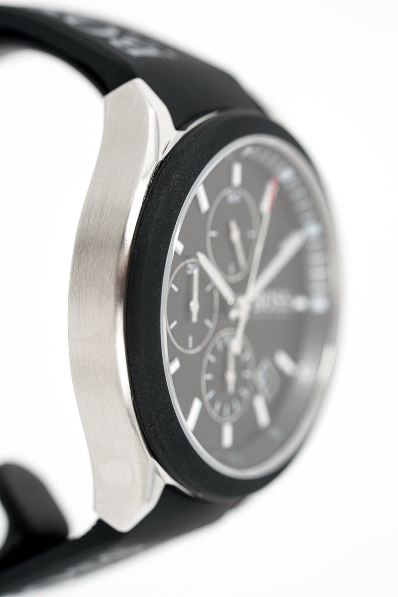 Shop Hugo Boss Velocity Black Dial Black Leather Strap Watch for Men - 1513716 in USA