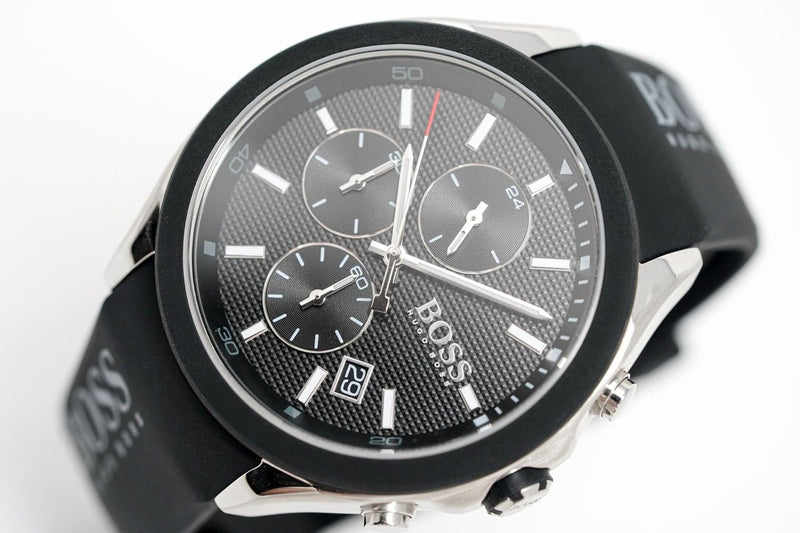 Shop Hugo Boss Velocity Black Dial Black Leather Strap Watch for Men - 1513716 in USA