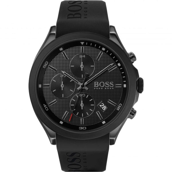 Shop Hugo Boss Velocity Black Dial Black Rubber Strap Watch for Men - 1513720 in USA