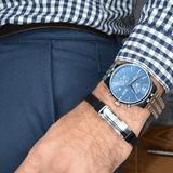 Hugo Boss Associate Chronograph Blue Dial Silver Steel Strap Watch for Men - 1513839