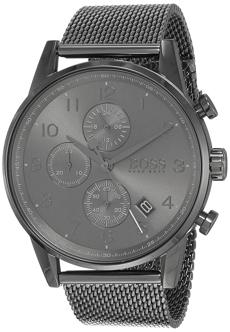 Hugo Boss Navigator Grey Dial Grey Mesh Bracelet Watch for Men - 1513674 Buy Now By Hugo Boss