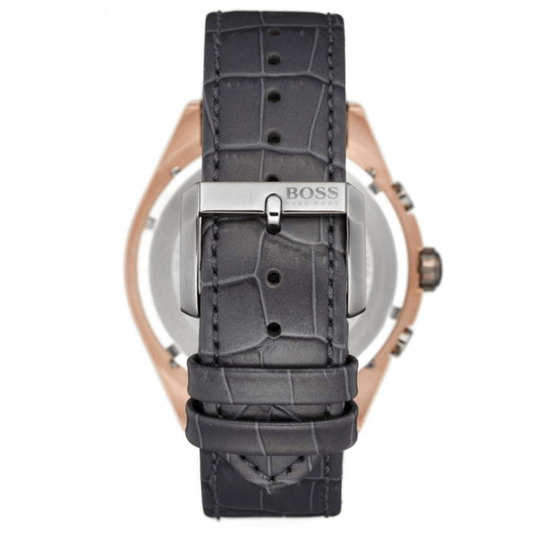 Hugo Boss Onyx Grey Dial Black Leather Strap Watch for Men - 1513366 Buy Now By Hugo Boss
