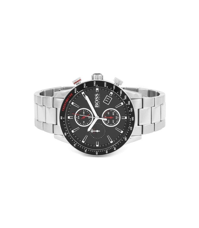 Shop Hugo Boss Rafale Chronograph Black Dial Silver Steel Strap Watch for Men - 1513509 in USA