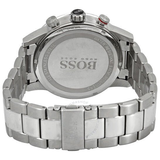 Shop Hugo Boss Rafale Chronograph Black Dial Silver Steel Strap Watch for Men - 1513509 in USA