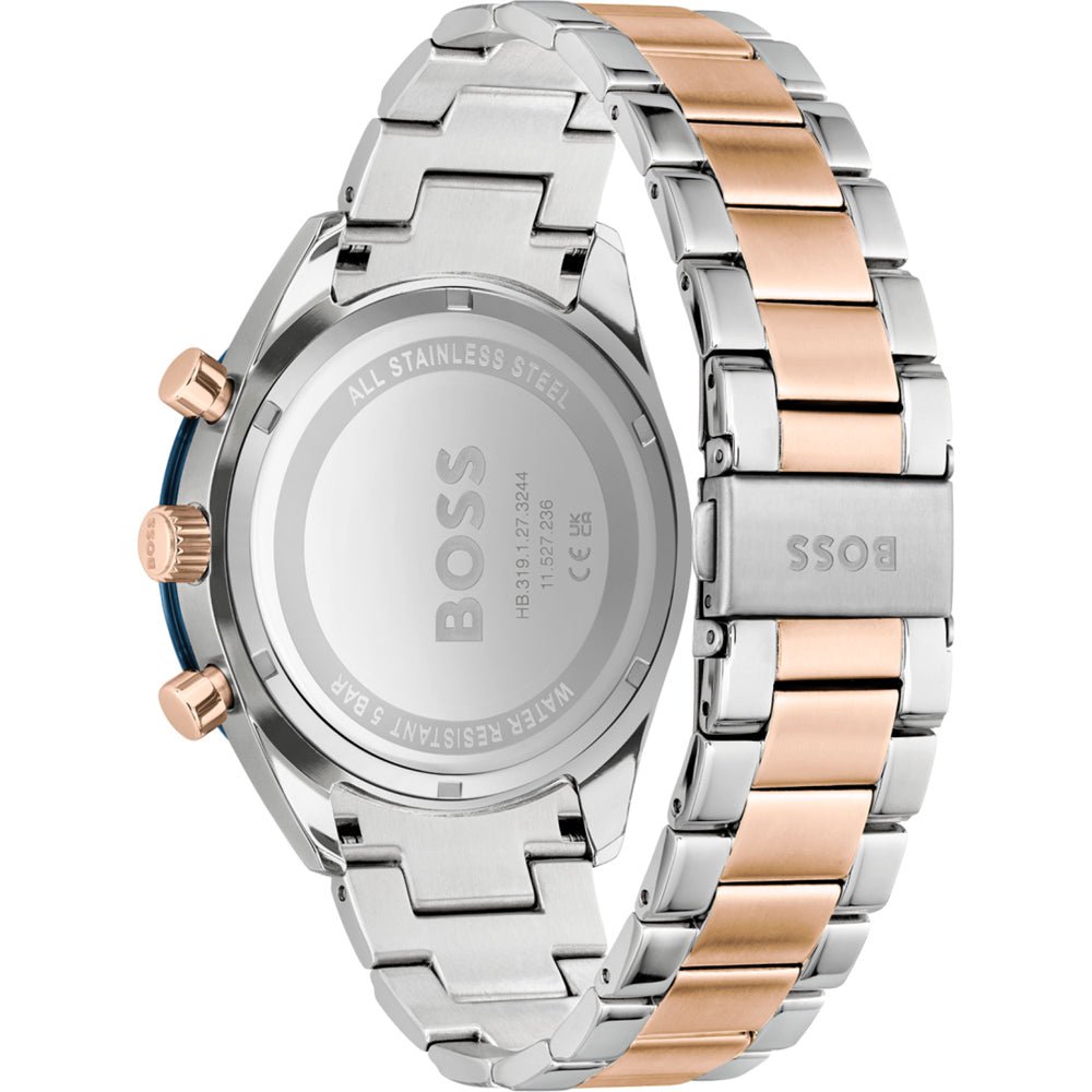 Hugo Boss Santiago Blue Dial Two Tone Steel Strap Watch for Men - 1513937