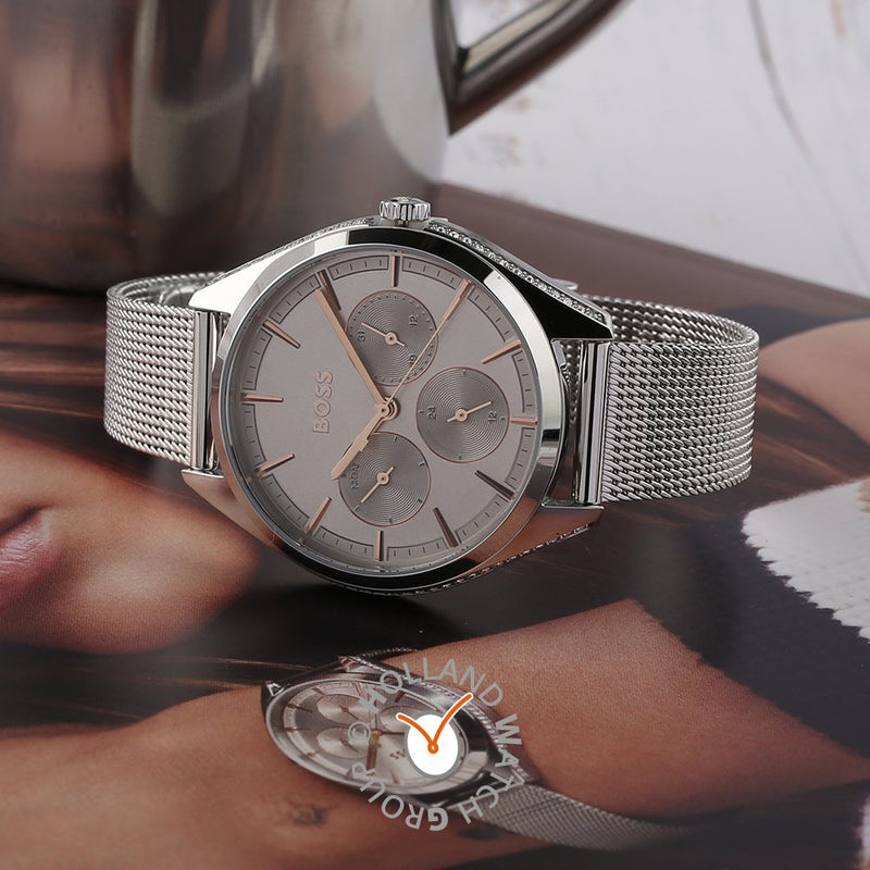 Hugo Boss Jet Chronograph Grey Dial Silver Mesh Bracelet Watch for Men - 1513440 Buy Now By Hugo Boss