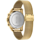 Shop Hugo Boss Skymaster Black Dial Gold Mesh Bracelet Watch for Men - 1513838 in USA