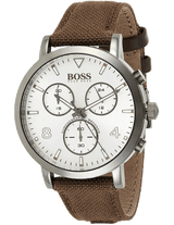 Hugo Boss Spirit White Dial Brown Nylon Strap Watch for Men - 1513690 Buy Now By Hugo Boss