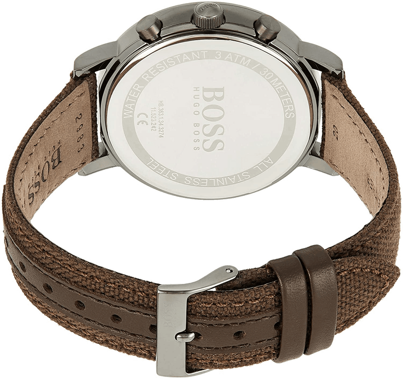 Hugo Boss Spirit White Dial Brown Nylon Strap Watch for Men - 1513690 Buy Now By Hugo Boss