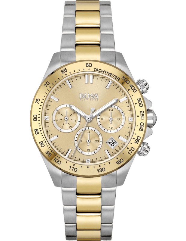 Hugo Boss Ikon Chronograph Silver Dial Two Tone Steel Strap Watch for Men - 1512960