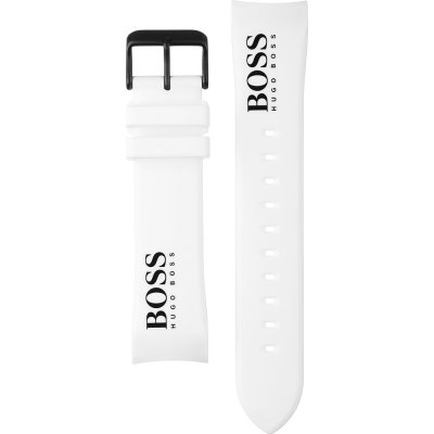Hugo Boss Velocity Black Dial White Rubber Strap Watch for Men - 1513718