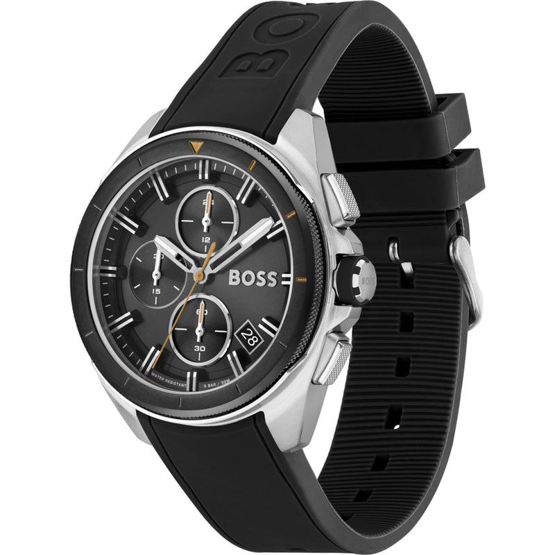 Hugo Boss Volane Grey Dial Black Silicone Strap Watch for Men - 1513953 Buy Now By Hugo Boss