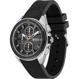 Hugo Boss Volane Chronograph Grey Dial Black Silicone Strap Watch for Men - 1513953
