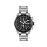 Hugo Boss Volane Chronograph Black Dial Silver Steel Strap Watch for Men - 1513949