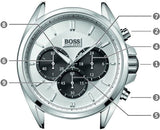 Hugo Boss Driver Chronograph Quartz Silver Dial Black Leather Strap Watch For Men - 1512880 Buy Now By Hugo Boss