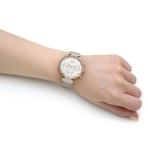 Hugo Boss Flawless Silver Dial Silver Mesh Bracelet Watch for Women -1502551 Buy Now By Hugo Boss