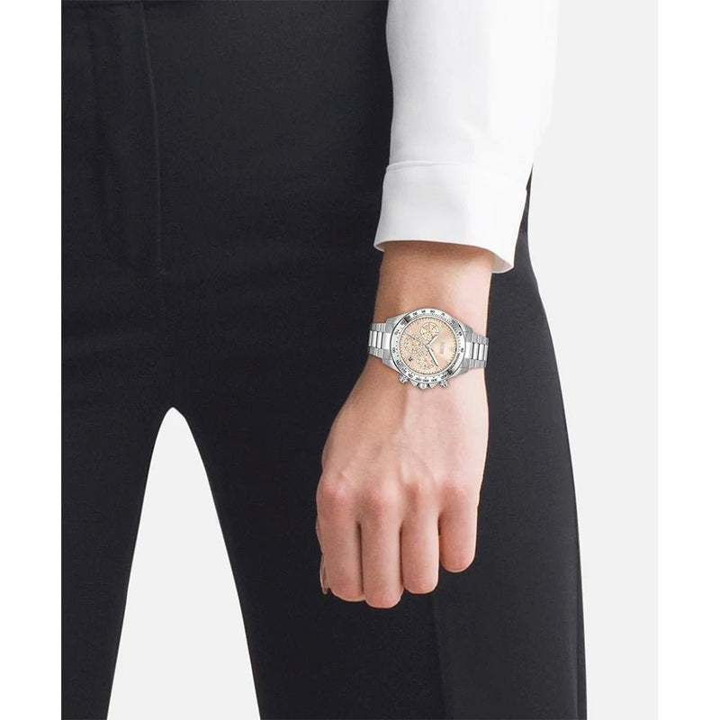 Hugo Boss Novia Pink Dial Silver Steel Strap Watch for Women - 1502615 Buy Now By Hugo Boss