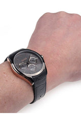 Hugo Boss Onyx Grey Dial Black Leather Strap Watch for Men - 1513366 Buy Now By Hugo Boss