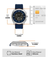 Fossil Machine Chronograph Blue Dial Blue Leather Strap Watch for Men - FS5262 Buy Now By Fossil