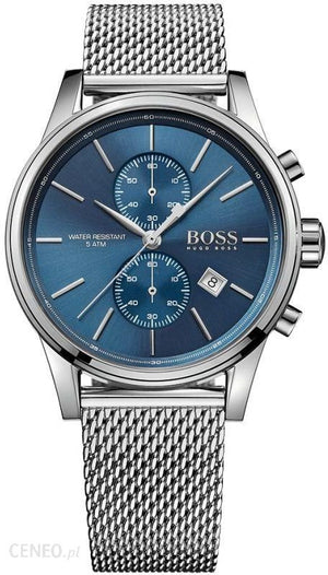 Hugo Boss Jet Chronograph Blue Dial Silver Mesh Bracelet Watch for Men - 1513441