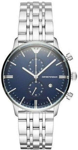 Emporio Armani Gianni Chronograph Blue Dial Silver Steel Strap Watch For Men - AR80013 Buy Now By Emporio Armani
