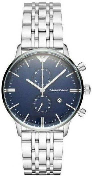 Emporio Armani Gianni Chronograph Blue Dial Silver Steel Strap Watch For Men - AR80013 Buy Now By Emporio Armani