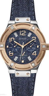 Guess Jet Setter Analog Blue Dial Blue Denim Strap Watch For Women - W0289L1 Buy Now By Guess