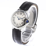 Shop Cartier Ballon Bleu Silver Dial Black Leather Strap Watch for Women - W69018Z4 in USA