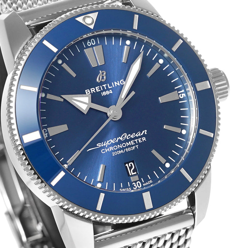 Breitling Superocean Heritage B20 Automatic 44 Blue Dial Silver Mesh Bracelet Watch for Men - AB2030161C1A1 Buy Now By Breitling