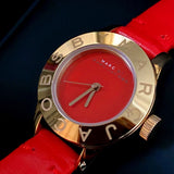 Marc Jacobs Blade Red Dial Red Leather Strap Watch for Women - MBM1210 Buy Now By Marc Jacobs