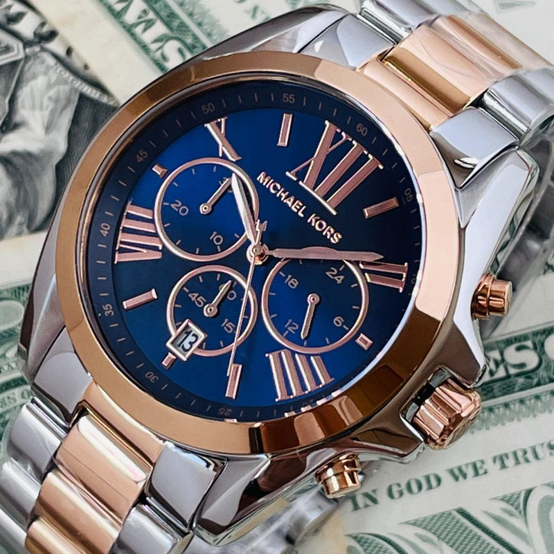 Michael Kors Bradshaw Blue Dial Two Tone Steel Strap Watch for Women - MK5606 Buy Now By Michael Kors