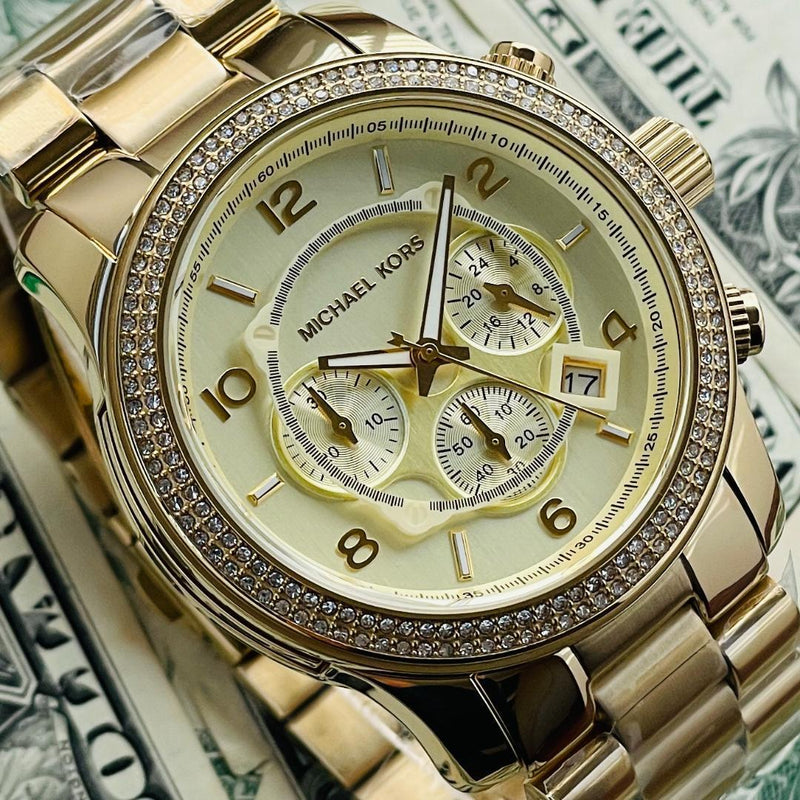Michael Kors Runway Gold Dial Gold Steel Strap Watch for Women - MK5575 Buy Now By Michael Kors