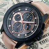 Michael Kors Ryker Chronograph Black Dial Beige Leather Strap Watch For Men - MK8520 Buy Now By Michael Kors
