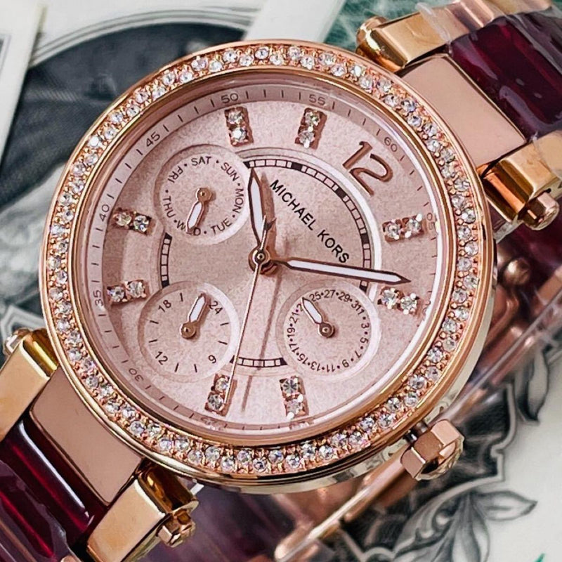 Michael Kors Parker Rose Gold Dial Two Tone Steel Strap Watch for Women - MK6239 Buy Now By Michael Kors