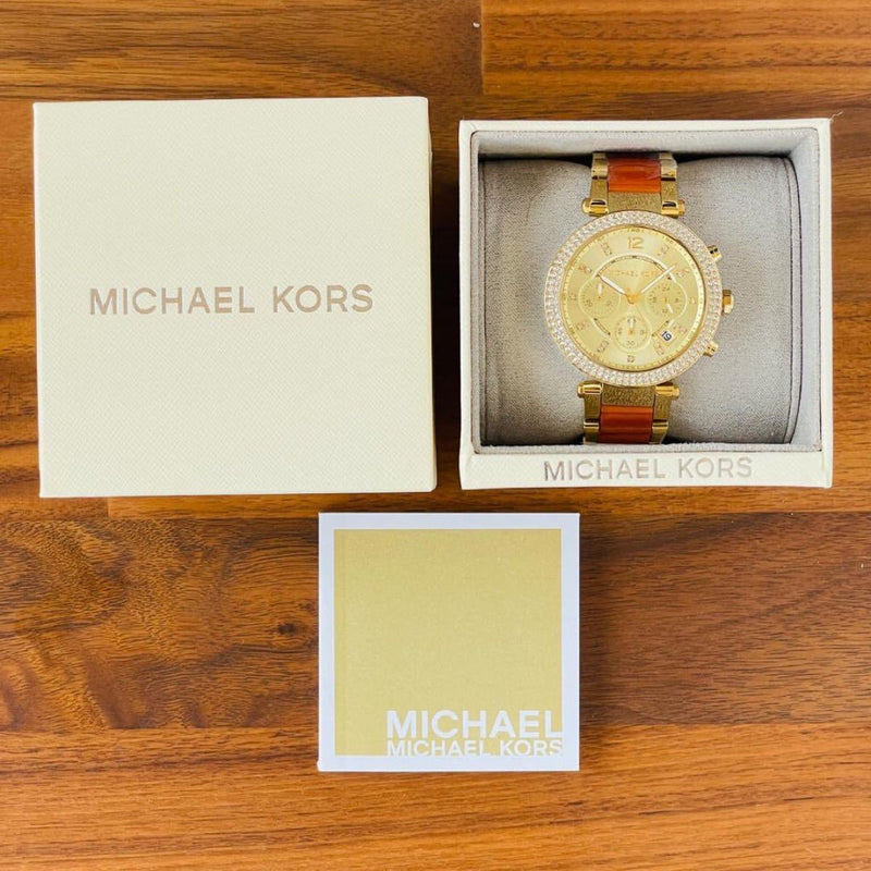Michael Kors Parker Gold Dial Two Tone Steel Strap Watch for Women - MK6139 Buy Now By Michael Kors