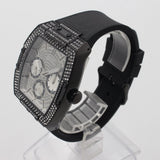 Shop Guess Phoenix Multifunction Crystals Silver Dial Black Steel Strap Watch For Men - GW0094G3 in USA