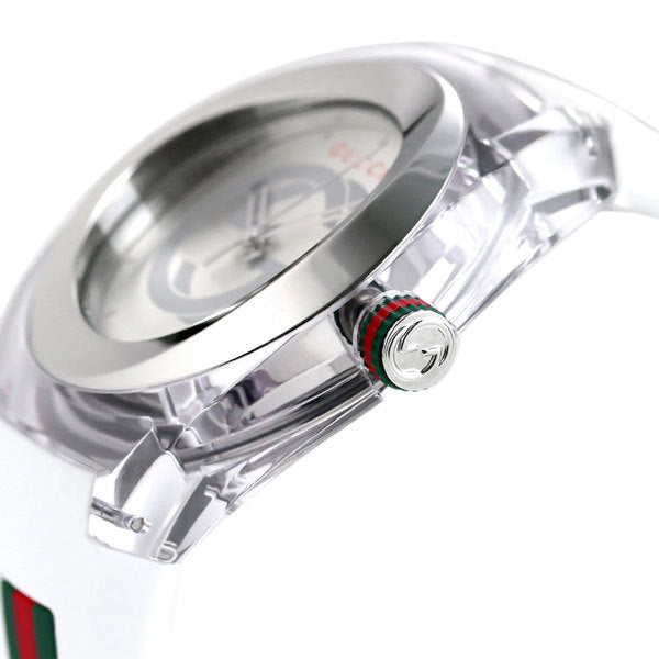 Shop Gucci SYNC XXL White Dial White Rubber Strap Watch For Men - YA137102 in USA