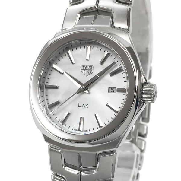 Shop Tag Heuer Link Quartz Mother of Pearl Dial Silver Steel Strap Watch for Women - WBC1310.BA0600 in USA