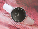 Daniel Wellington Classic Petite Bondi Black Dial White Leather Strap Watch for Women - DW00100286 Buy Now By Daniel Wellington