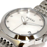 Gucci G Timeless Diamonds Mother of Pearl Dial Silver Steel Strap Watch For Women - YA126504