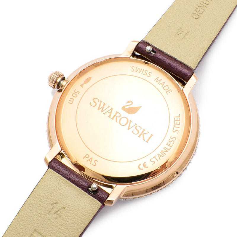 Swarovski Crystal Frost Grey Dial Grey Leather Strap Watch for Women - 5484067 Buy Now By Swarovski