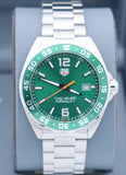 Tag Heuer Formula 1 Quartz Green Dial Silver Steel Strap Watch for Men - WAZ1017.BA0842