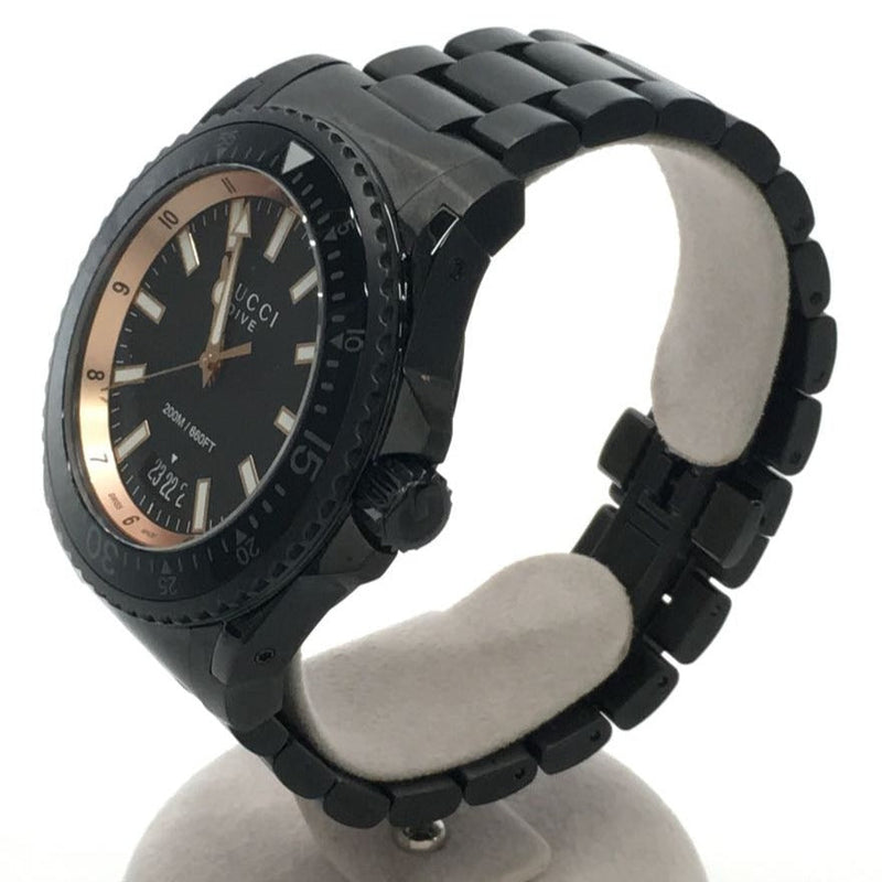 Shop Gucci Dive Quartz Black Dial Black Steel Strap Watch For Men - YA136213 in USA