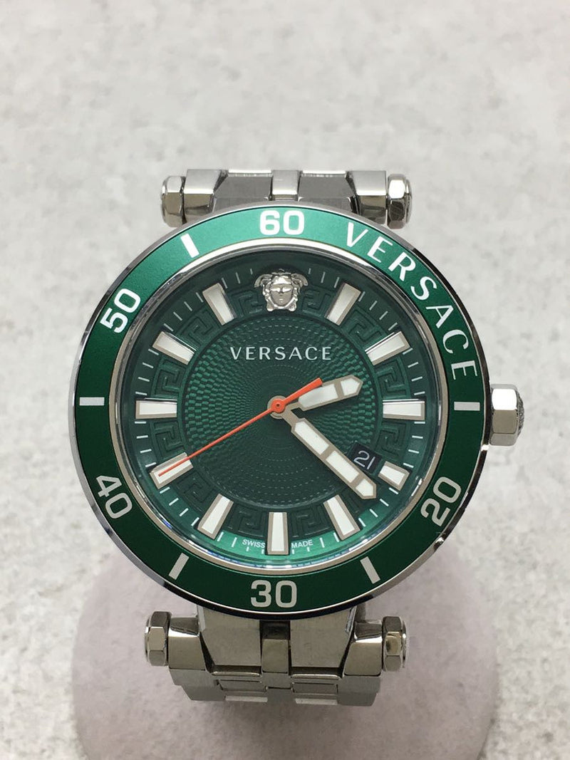 Versace Greca Sport Quartz Green Dial Silver Steel Strap Watch For Men - VEZ300421 Buy Now By Versace